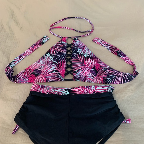 Tropical Print Swimsuit / Small - Picture 2 of 3